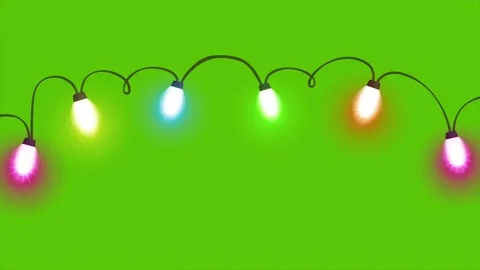 Christmas glowing lights blinking on green screen background Stock Footage 320791331