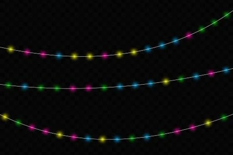 Christmas glowing lights. Illustrazione stock