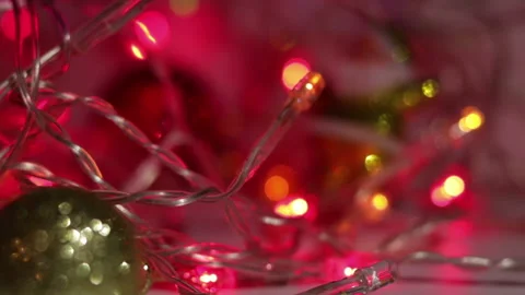 Christmas glowing lights soft focus footage Stock Footage
