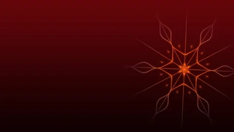 Christmas glowing wireframe snowflakes background with red tones Stock Footage 342714508