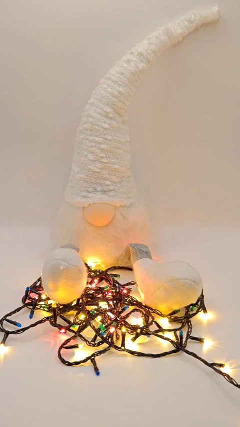 Christmas gnome on a white background Stock Footage 322540467