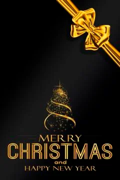 Christmas gold pattern on black background Stock Illustration