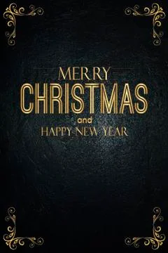 Christmas gold pattern on black background Stock Illustration