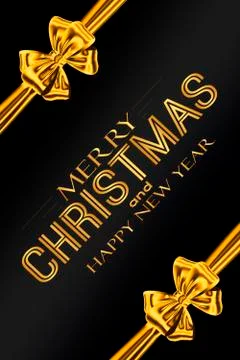 Christmas gold pattern on black background Stock Illustration