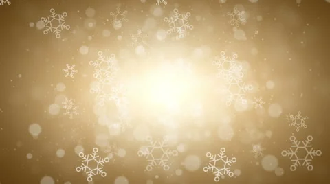 Christmas Gold Snowflake Background Stock Footage 44020783