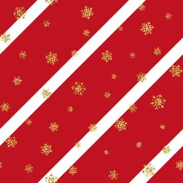 Christmas gold snowflake seamless pattern Stock Illustration