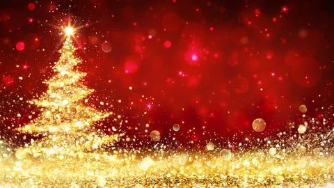 Christmas gold tree background Illustrazione stock