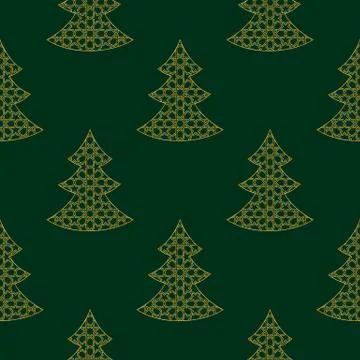 Christmas Gold Tree Stock Illustration