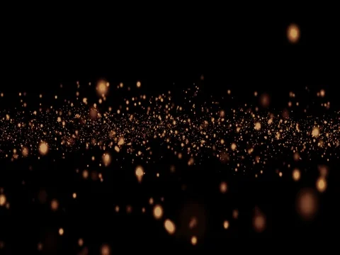 Christmas golden light shine particles bokeh loopable on black background Stock Footage