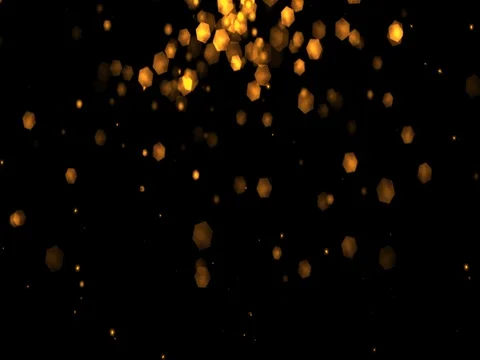 Christmas golden light shine particles bokeh loopable from top on black Stock Footage