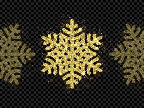 Christmas golden snowflake glitter pattern black background vector gold shine 스톡 일러스트