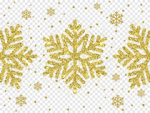 Christmas golden snowflake glitter pattern white background vector gold shine Illustrazione stock