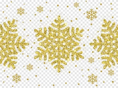 Christmas golden snowflake glitter pattern white background vector gold shine Illustrazione stock