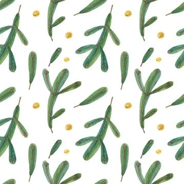Christmas green branches seamless pattern Stock Illustration