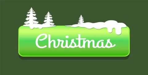 Christmas Green Push-button Vector Illustration Stock Illustration