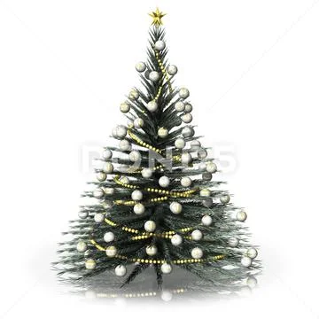 Christmas green silver fir 006 Stock Illustration