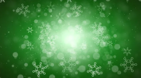 Christmas Green Snowflake Background Stock Footage 43406438