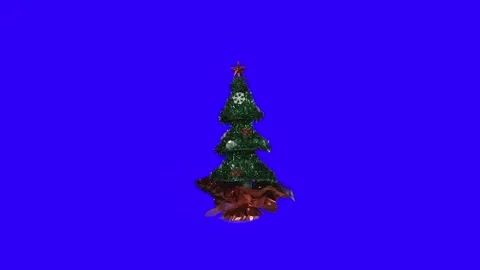 Christmas green tree rotating Stock Footage 143756351