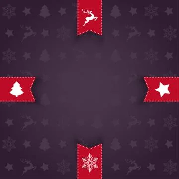 Christmas greeting card 4 flags Stock Illustration