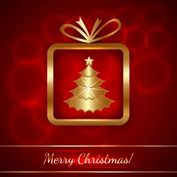 Christmas Greeting Card with Gift Stock Illustration