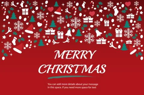 Christmas greeting card with space pattern background Stock Illustration