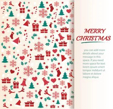 Christmas greeting card with space pattern background Stock Illustration