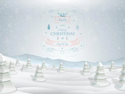 Christmas greeting card template vector. Stock Illustration