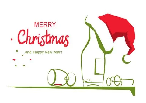 Christmas greeting card with text. Vector cartoon illustration of holiday tab Stock Illustration