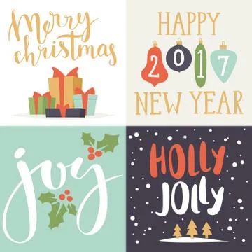 Christmas greeting card vector background banner holidays winter xmas hand draw Stock Illustration