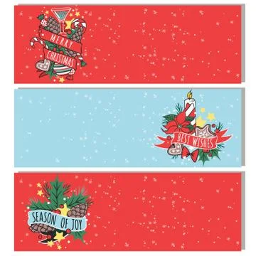 Christmas greeting card vector background banner holidays winter xmas hand draw Stock Illustration