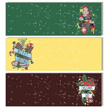 Christmas greeting card vector background banner holidays winter xmas hand draw Stock Illustration
