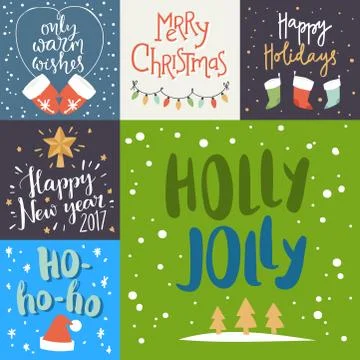 Christmas greeting card vector background banner holidays winter xmas hand draw Stock Illustration