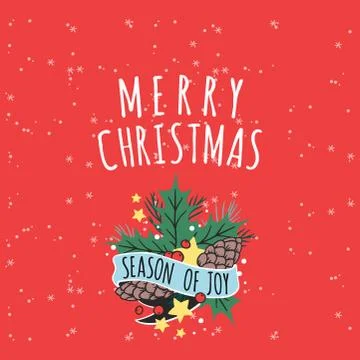 Christmas greeting card vector background banner holidays winter xmas hand draw Stock Illustration