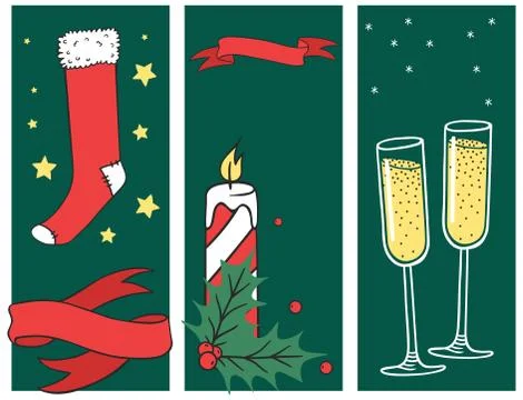 Christmas greeting card vector background banner holidays winter xmas hand draw イラスト素材