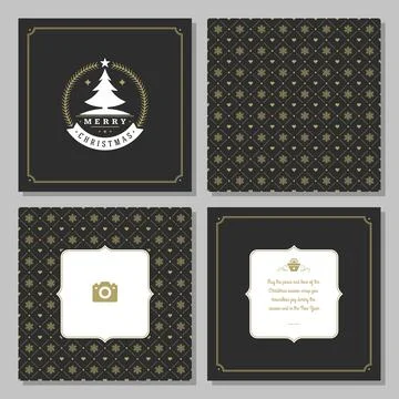 Christmas greeting card vector design and pattern background Stockillustratie