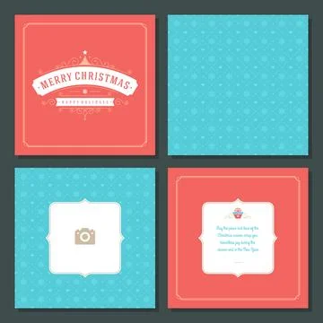 Christmas greeting card vector design and pattern background Illustrazione stock