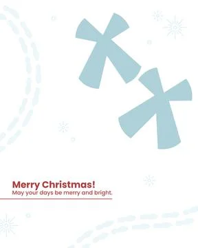 Christmas greeting card vector poster design with snow trail ornaments Stock Illustration