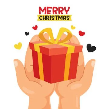 Christmas Greeting With Gift Box Stock Illustration