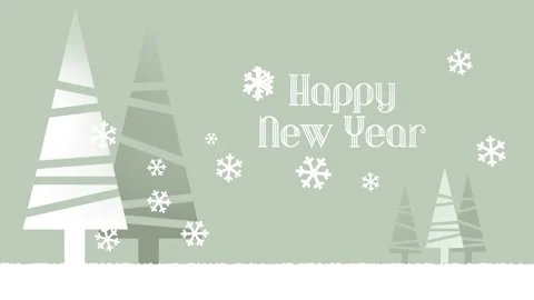 Christmas greeting with landscape of pine trees in the snow Stock Footage 284075216