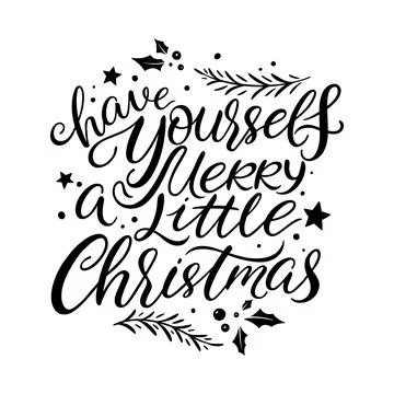 Christmas greetings calligraphy Ilustración de archivo