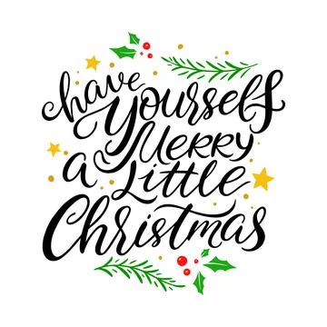 Christmas greetings calligraphy Ilustración de archivo