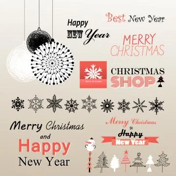 Christmas greetings set Stock Illustration