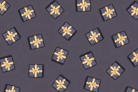 Christmas grey background with gift boxes. 写真素材