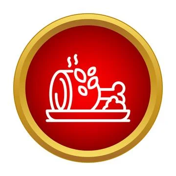 Christmas ham dinner meat feast vector icon Stock Illustration