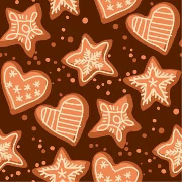 Christmas hand drawn seamless pattern Illustrazione stock