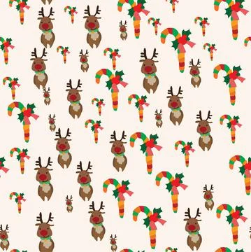 Christmas hand drawn seamless pattern vector and illustration Stock Illustration