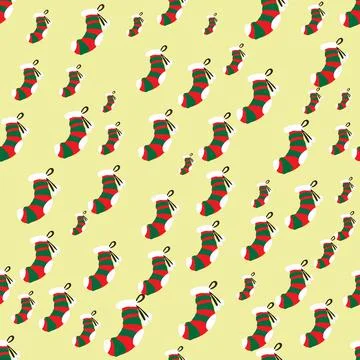 Christmas hand drawn seamless pattern vector and illustration Stock Illustration