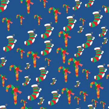 Christmas hand drawn seamless pattern vector and illustration Stock Illustration