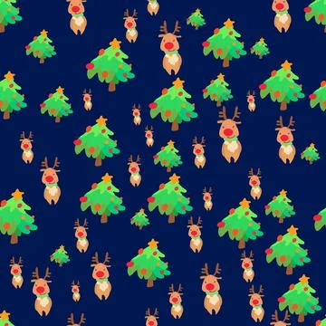 Christmas hand drawn seamless pattern vector and illustration Stock Illustration