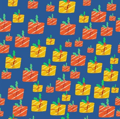 Christmas hand drawn seamless pattern vector and illustration Stock Illustration